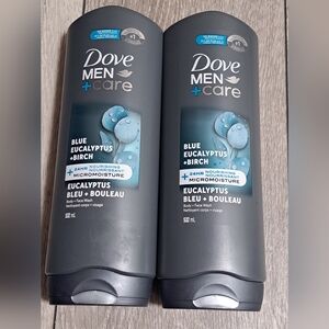 2 New Men+Care Blue Eucalyptus + Birch Body And Face Wash. 532ml X2